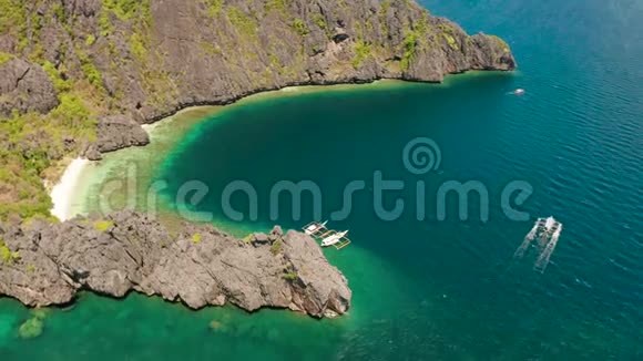 热带海水泻湖和海滩菲律宾厄尔尼诺视频的预览图