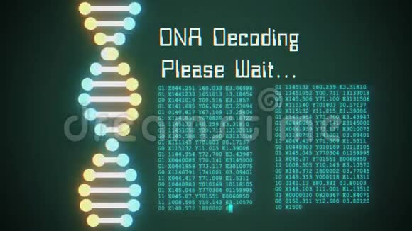 DNA螺旋形分子解码液晶屏幕无缝环动画背景新品质美丽自然健康视频的预览图