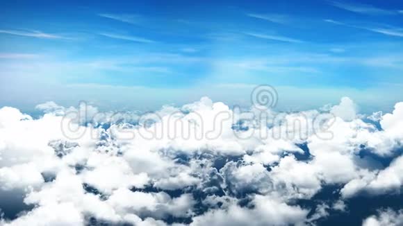 4k环天景天景图中带摄像机的云天景无缝三维动画视频的预览图