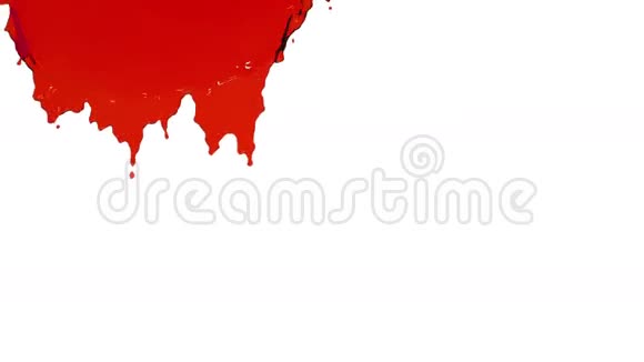 红色的油漆慢慢地流下来透明液体视频的预览图