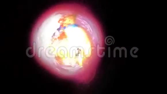 在黑暗背景下的魔法球体中抽象云的运动分形艺术图形视频的预览图