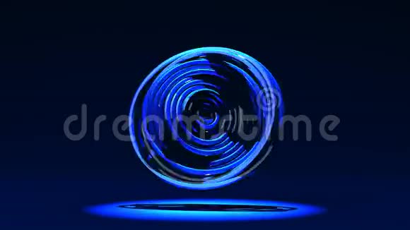 蓝色背景上的蓝色圆圈摘要视频的预览图