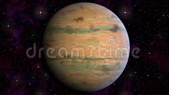 木星在星空的背景上旋转视频动画循环周期视频的预览图