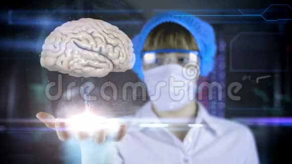 博士与未来的hud屏幕平板人脑x射线未来的医学概念视频的预览图