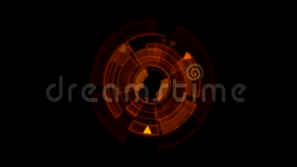 接口数据装载机橙色发光圆形与阿尔法通道视频的预览图