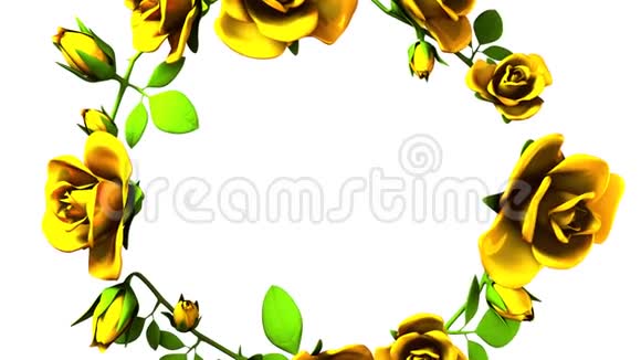 白色文字空间的黄色玫瑰框架视频的预览图