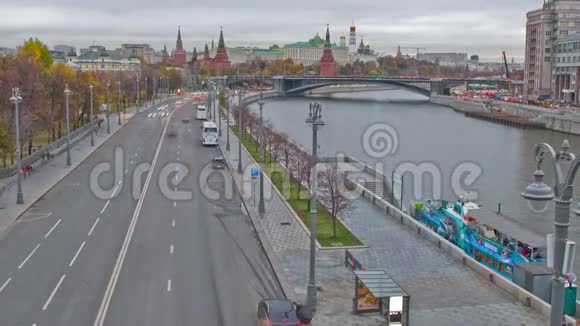 莫斯科克里姆林宫和莫斯科河俄罗斯视频的预览图