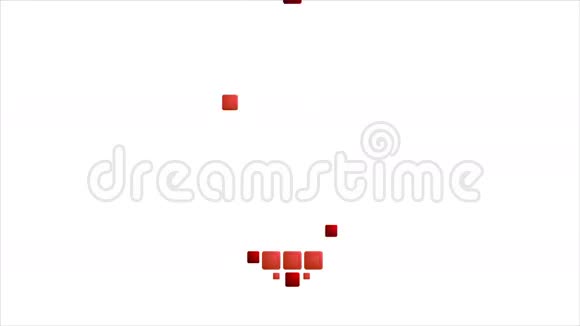 几何红色心脏符号在白色上视频动画1920x1080视频的预览图
