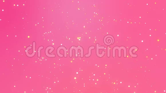 浪漫的粉色背景闪烁的黄色白色颗粒视频的预览图