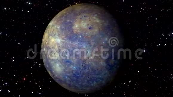 水星在移动星背上旋转可循环使用视频的预览图