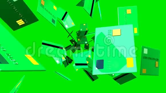 绿色背景上的绿色信用卡视频的预览图