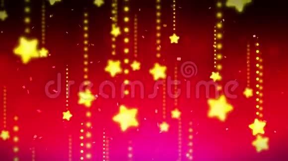 明亮而闪亮的星星CG循环动画圣诞节背景闪烁的星星图案视频的预览图