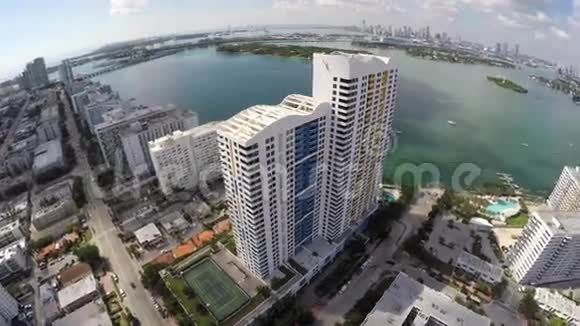 空中迈阿密海滩4k视频视频的预览图