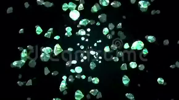 内缓缓落下的钻石美丽的背景无缝环视频的预览图