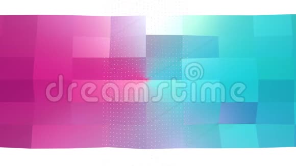摘要简单的蓝色粉红色低聚三维表面和飞行白色晶体作为转化环境软几何视频的预览图