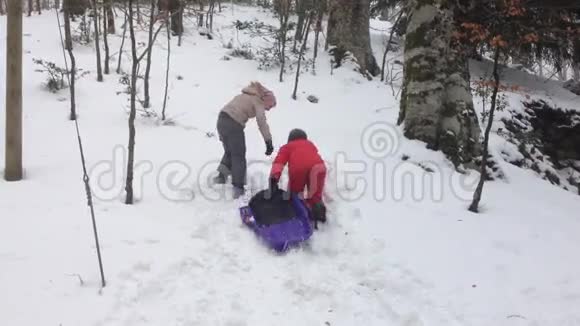 雪地上的女孩视频的预览图