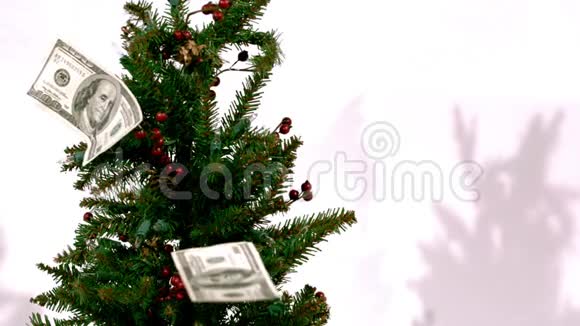 圣诞树上的账单慢动作视频的预览图