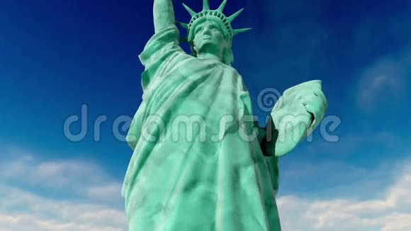自由女神像空中射击飞行3D动画美国美国视频的预览图