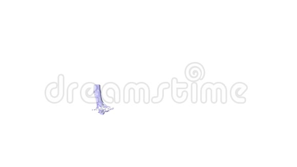 清澈的液体紫水在清澈的白色背景上形成一个圆圈阿尔法哑光全高清CG三维渲染元素视频的预览图