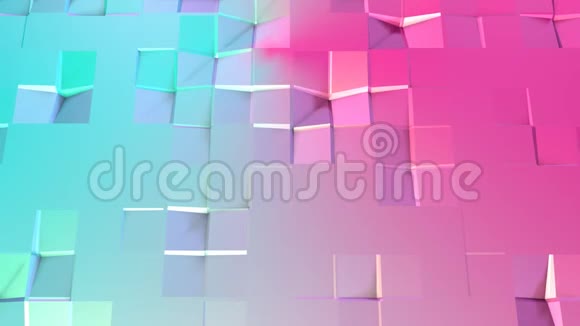 抽象简单的蓝色粉红色低聚三维表面作为网络背景移动的软几何低聚运动背景视频的预览图