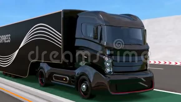 自动混合动力卡车车队在无线充电车道上行驶视频的预览图
