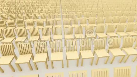 一排排白色的木椅视频的预览图