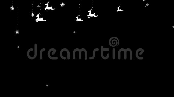 圣诞节雪花和装饰背景降雪星星鹿和粒子视频的预览图