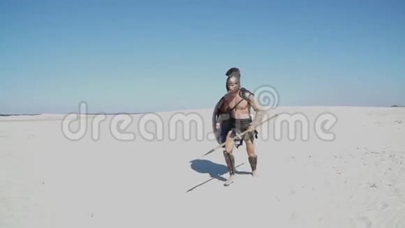 中世纪沙漠中的勇士视频的预览图