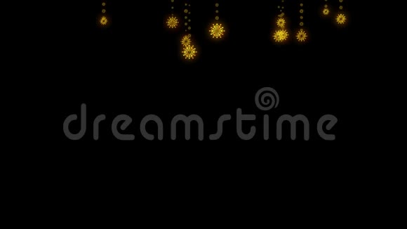 圣诞节雪花和装饰背景降雪星星鹿和粒子视频的预览图