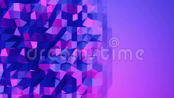 紫罗兰低聚波动表面作为迷幻背景紫罗兰几何振动环境或脉动背景视频的预览图
