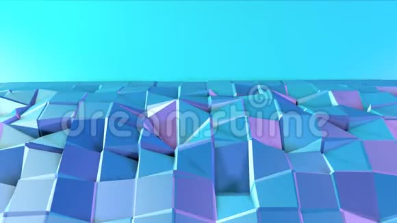 抽象简单蓝紫低聚三维表面作为创意背景软几何低聚运动背景视频的预览图