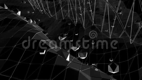抽象黑白低聚挥发面为生动环境灰色抽象几何振动环境视频的预览图