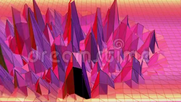 紫罗兰抽象低聚波面作为创意背景紫罗兰抽象几何振动环境视频的预览图
