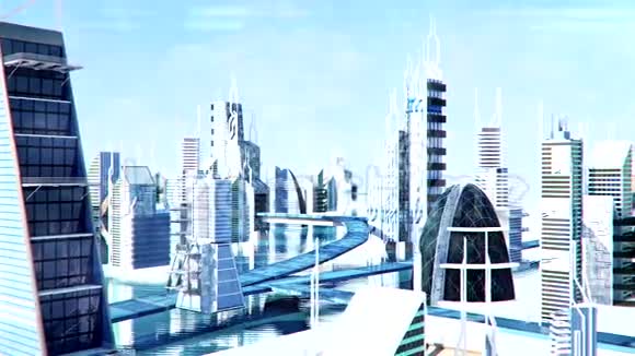 未来科幻城市街景三维数字渲染动画视频的预览图