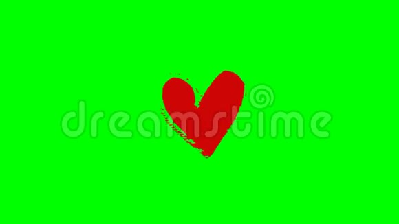 绿色背景上的卡通心跳2D动画机动车辆视频的预览图