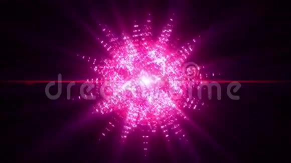 抽象运动粉红星背景与粒子视频的预览图