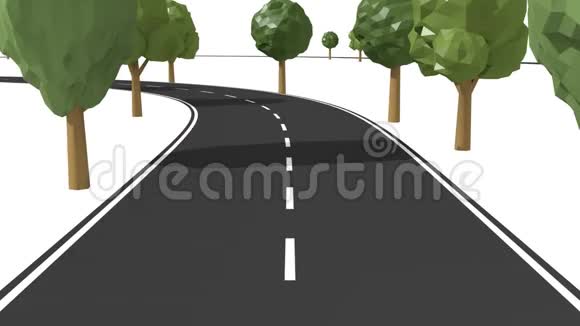 沿着带有树木交通符号的道路行驶视频的预览图