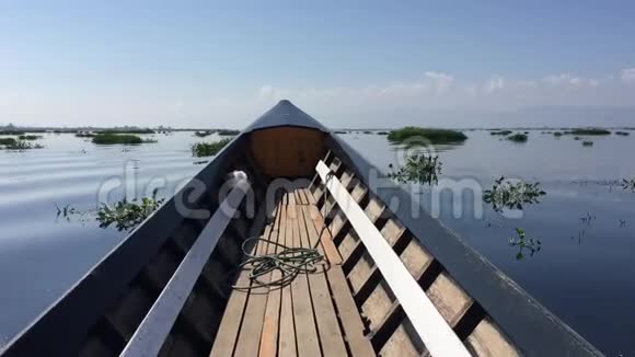 传统缅甸船帆船英利湖视频的预览图