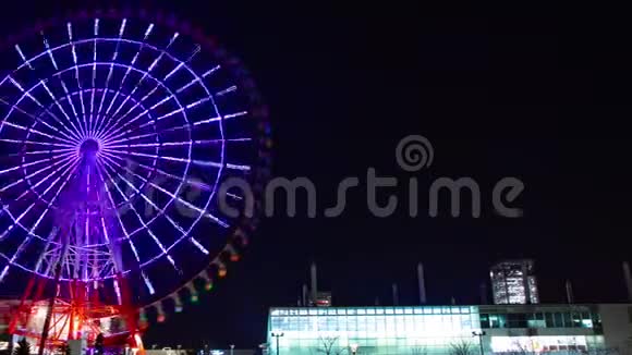 夜轮在东京小田巴的时间间隔视频的预览图