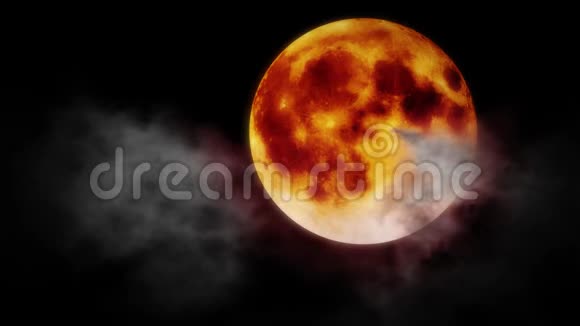 橙月的夜空背景视频的预览图