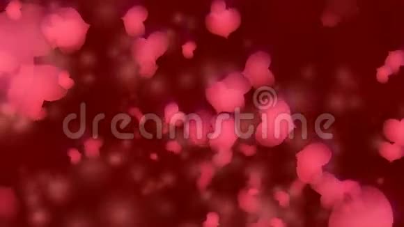 抽象红色浪漫之心动画视频的预览图