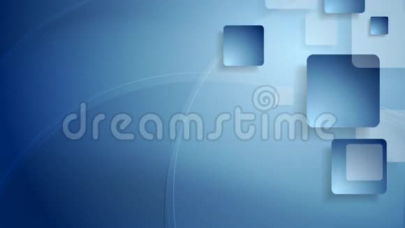 蓝色和白色方块波浪科技视频动画视频的预览图