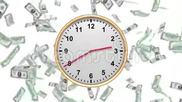 时间就是金钱美元下跌的时钟高清循环视频的预览图