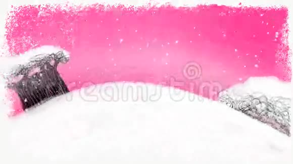 粉色背景下装饰的圣诞地球视频的预览图