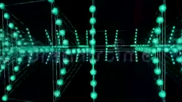 三维动画VJ循环事件绿松石数字在黑色背景视频的预览图