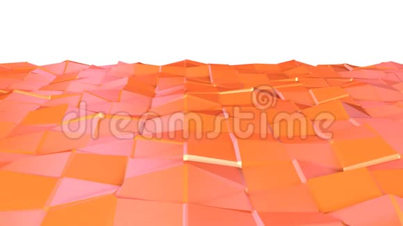 抽象简单的粉红色橙色低聚三维表面作为技术背景软几何低聚运动背景视频的预览图