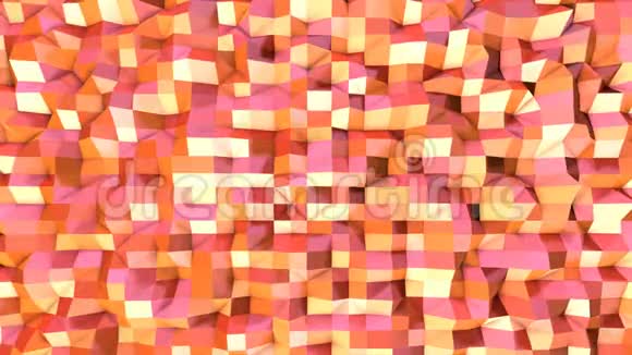 抽象简单的粉红色橙色低聚三维表面作为时尚背景软几何低聚运动背景视频的预览图
