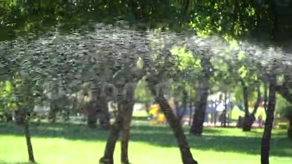 园区洒水系统浇草视频的预览图