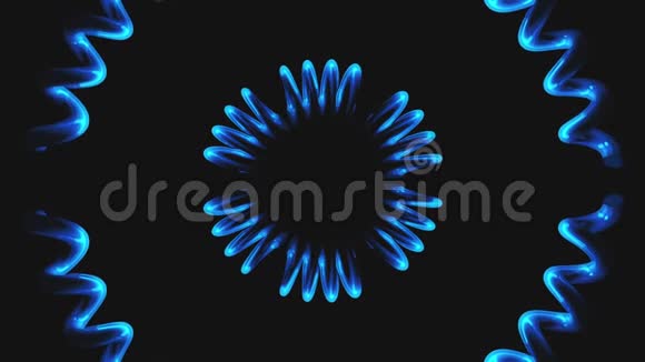 简单的三维螺旋形状在空间三维渲染计算机生成的背景视频的预览图