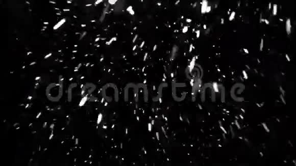 黑色背景上的白色粒子从顶部向下飞行视频的预览图